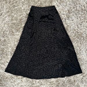 Satin Leopard Skirt